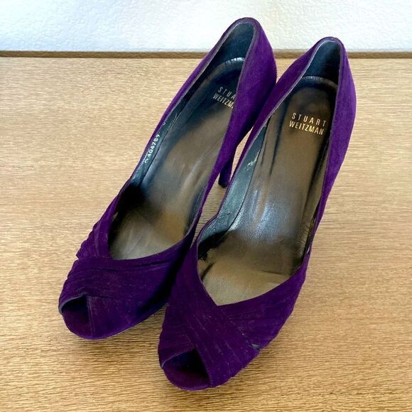Stuart Weitzman Purple Suede Heels 8.5 - Picture 3 of 10